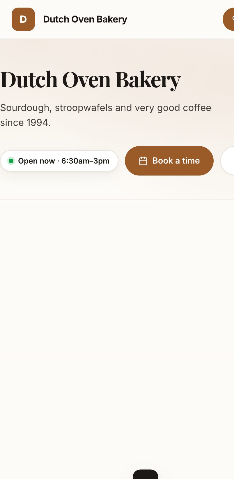The same storefront on a phone.